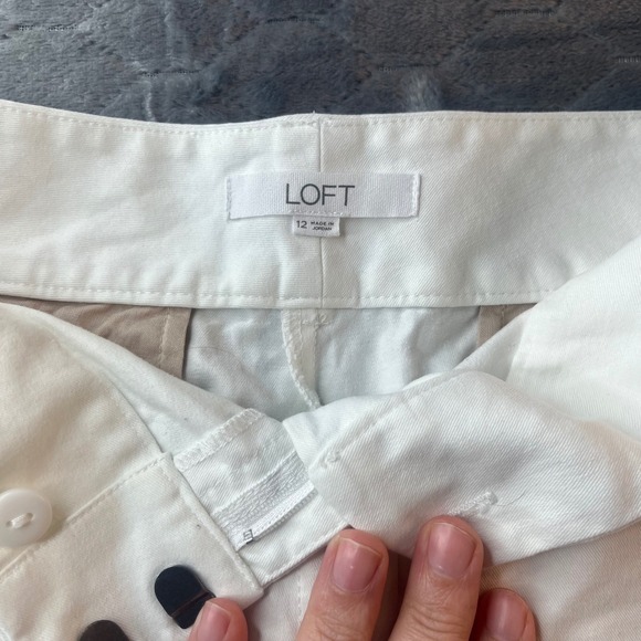 LOFT The Riviera Short White Cotton Stretch Chino Shorts Womens Size 12 495530 - Picture 2 of 8